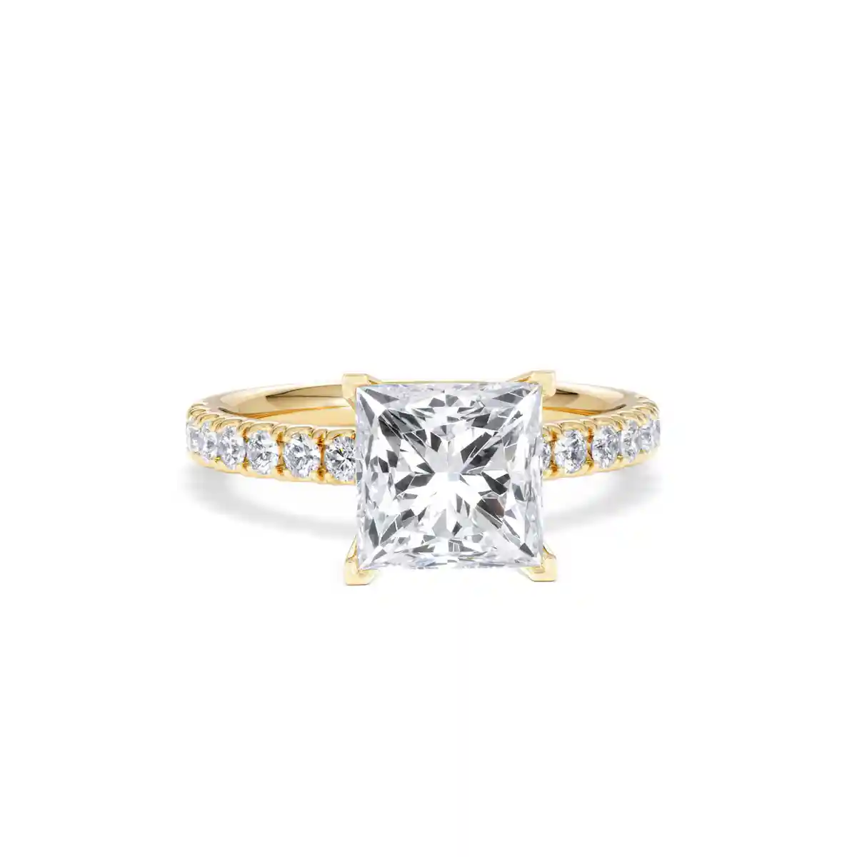 2.60ct Katerina Lab Princess Diamond Engagement Ring 18K Gold F/VS1