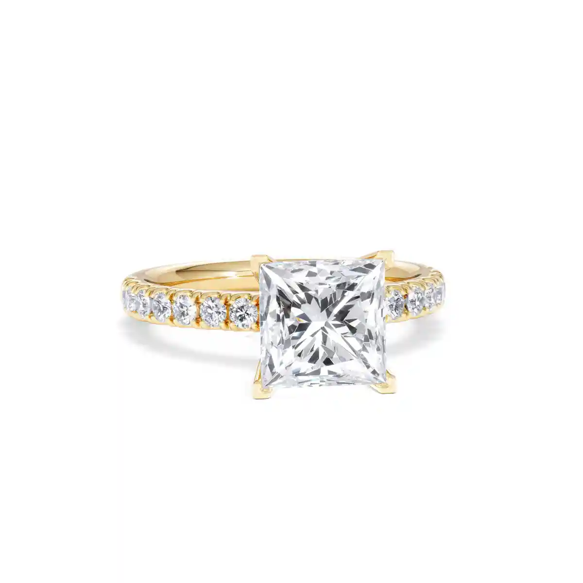 2.60ct Katerina Lab Princess Diamond Engagement Ring 18K Gold F/VS1
