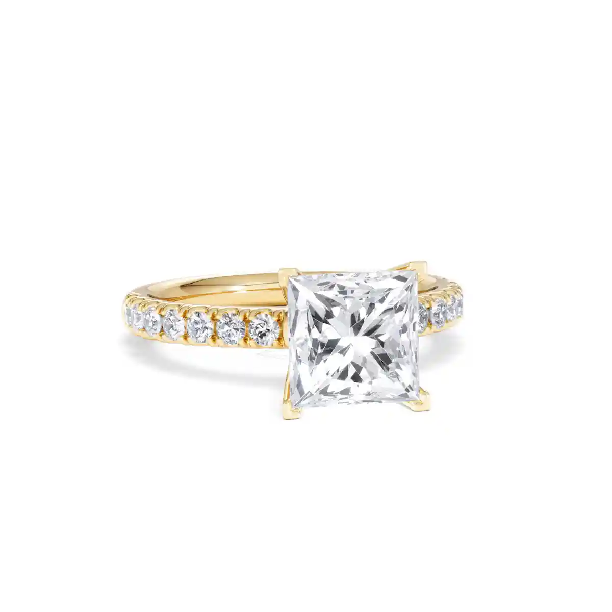 2.60ct Katerina Lab Princess Diamond Engagement Ring 18K Gold F/VS1