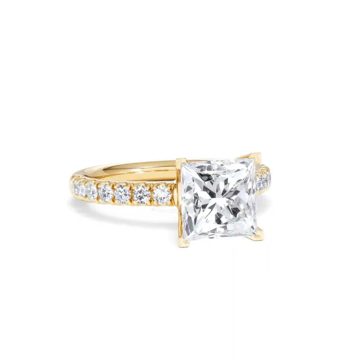 2.60ct Katerina Lab Princess Diamond Engagement Ring 18K Gold F/VS1
