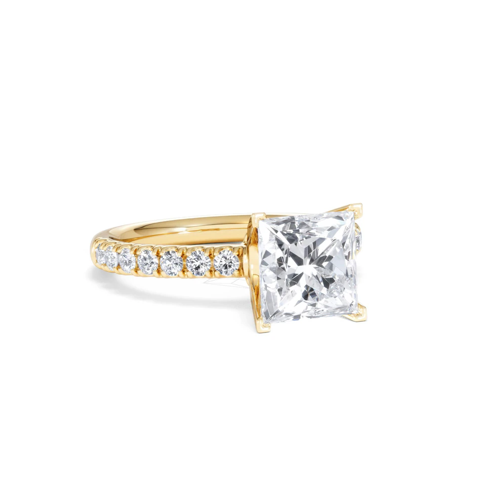 2.60ct Katerina Lab Princess Diamond Engagement Ring 18K Gold F/VS1
