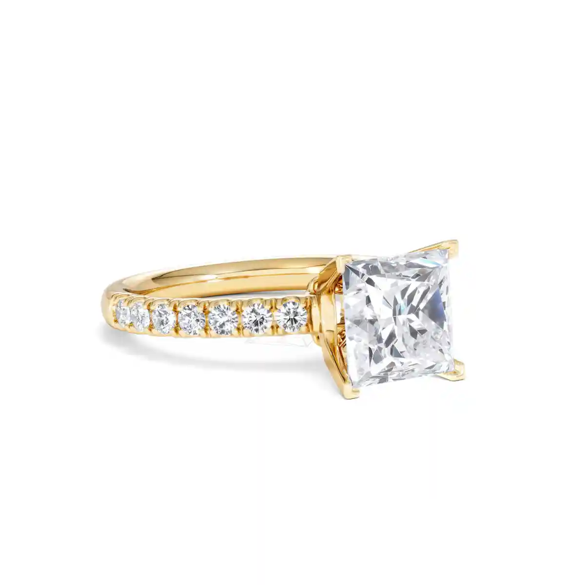 2.60ct Katerina Lab Princess Diamond Engagement Ring 18K Gold F/VS1