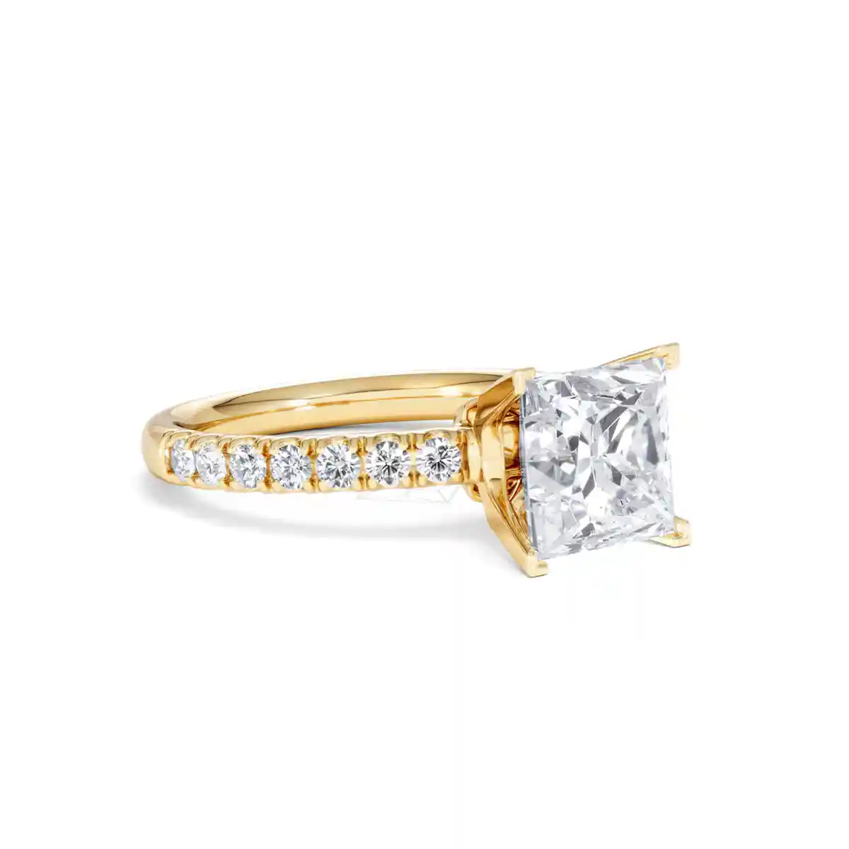 2.60ct Katerina Lab Princess Diamond Engagement Ring 18K Gold F/VS1