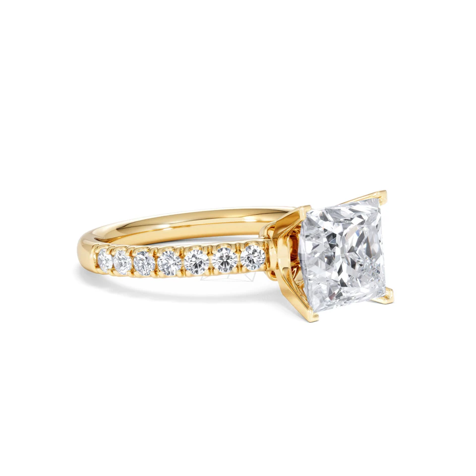 2.60ct Katerina Lab Princess Diamond Engagement Ring 18K Gold F/VS1