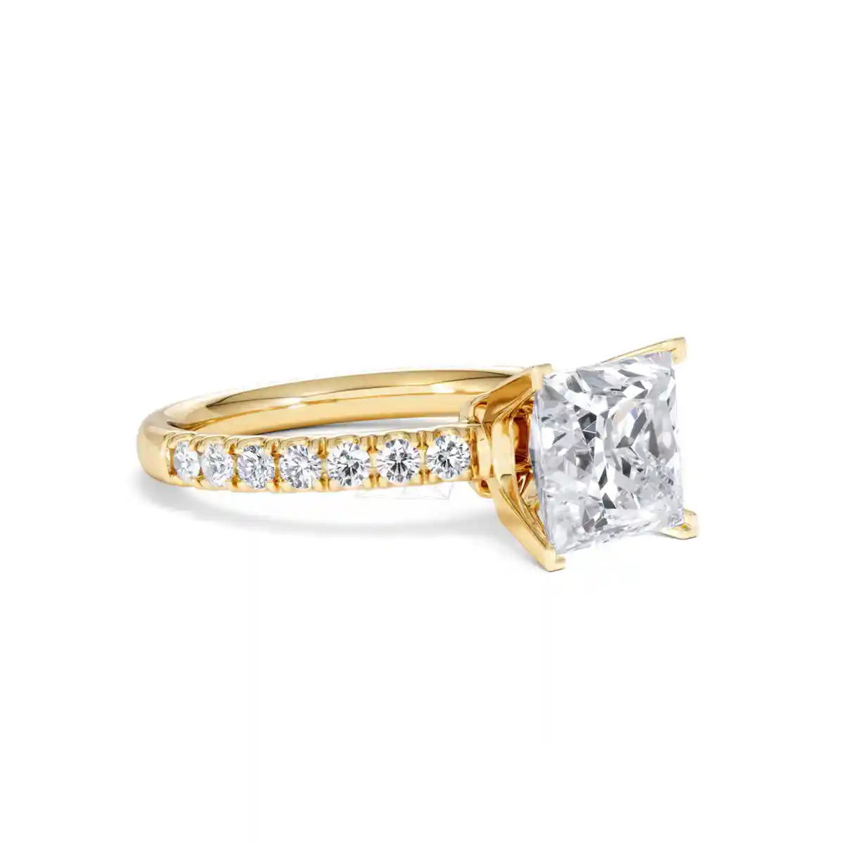 2.60ct Katerina Lab Princess Diamond Engagement Ring 18K Gold F/VS1