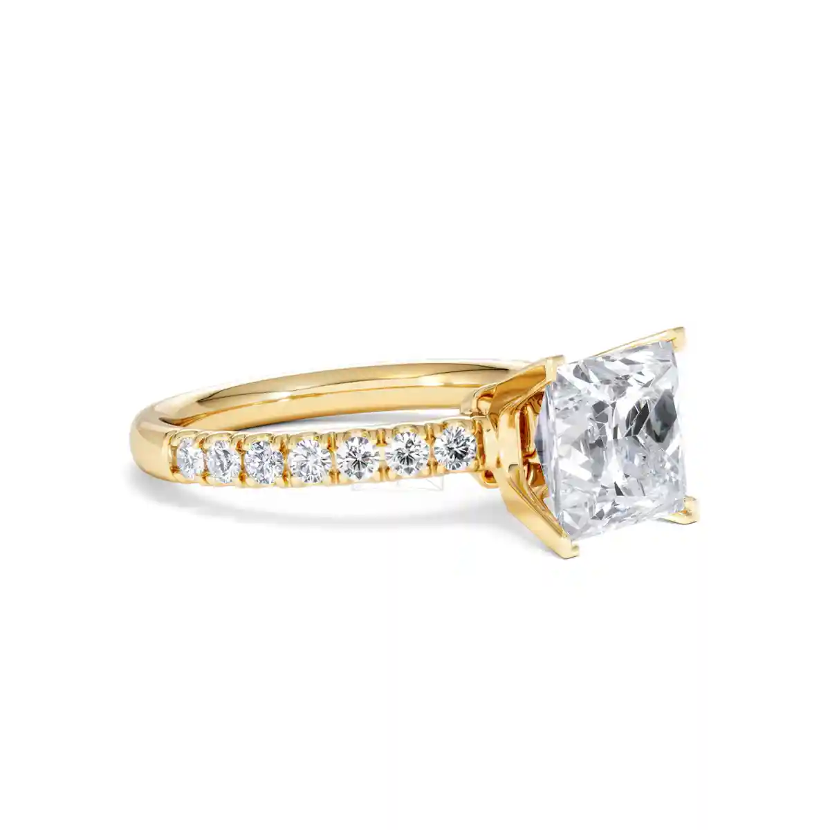 2.60ct Katerina Lab Princess Diamond Engagement Ring 18K Gold F/VS1
