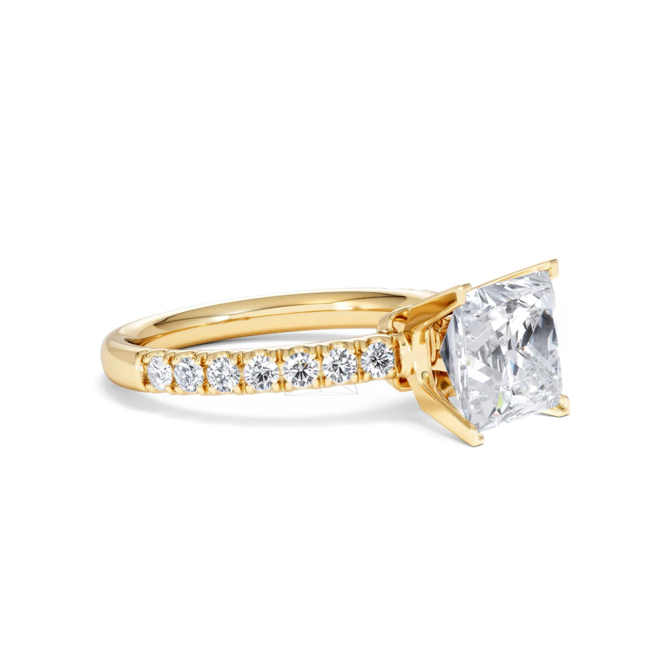 2.60ct Katerina Lab Princess Diamond Engagement Ring 18K Gold F/VS1