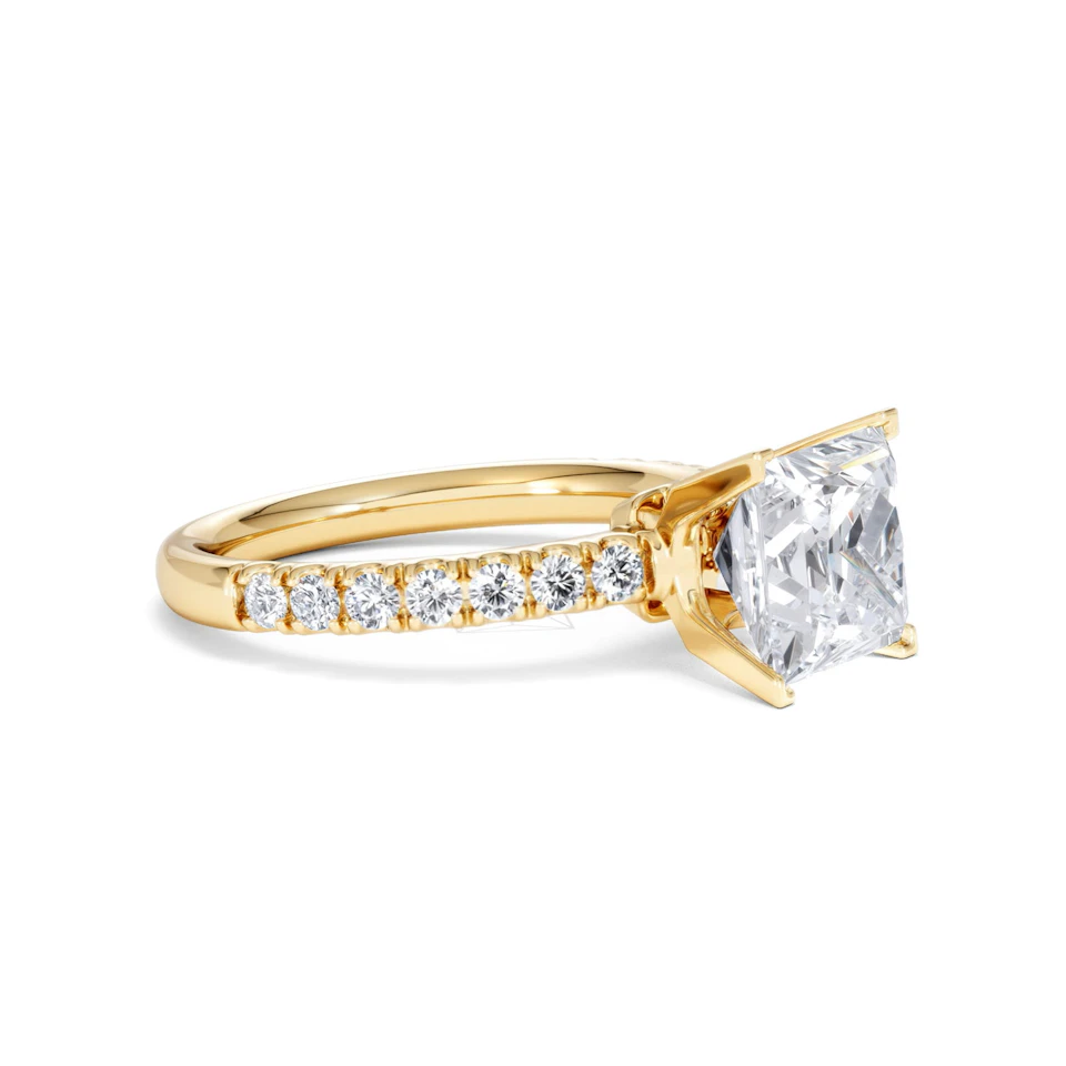 2.60ct Katerina Lab Princess Diamond Engagement Ring 18K Gold F/VS1