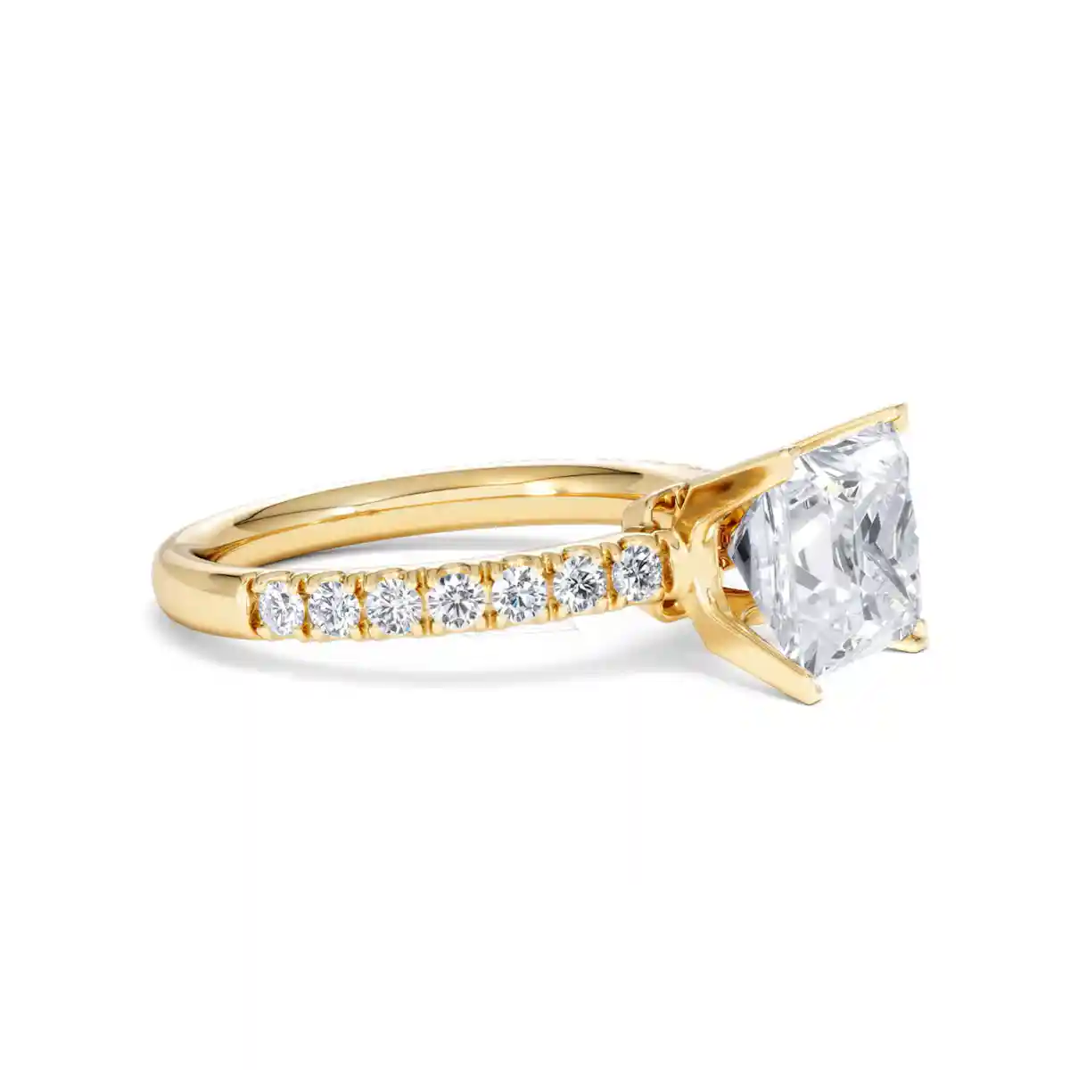 2.60ct Katerina Lab Princess Diamond Engagement Ring 18K Gold F/VS1