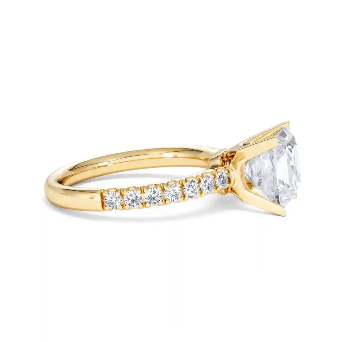 2.60ct Katerina Lab Princess Diamond Engagement Ring 18K Gold F/VS1