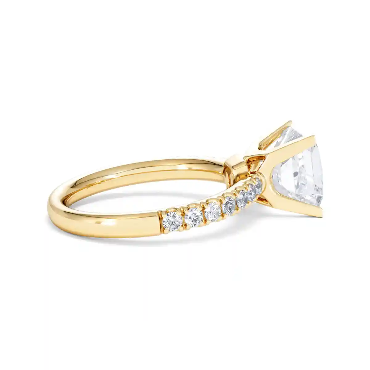 2.60ct Katerina Lab Princess Diamond Engagement Ring 18K Gold F/VS1