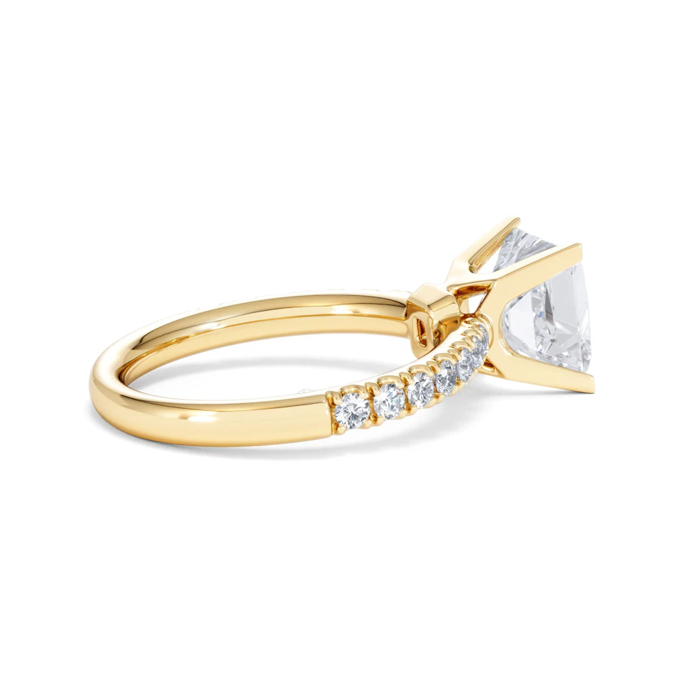 2.60ct Katerina Lab Princess Diamond Engagement Ring 18K Gold F/VS1