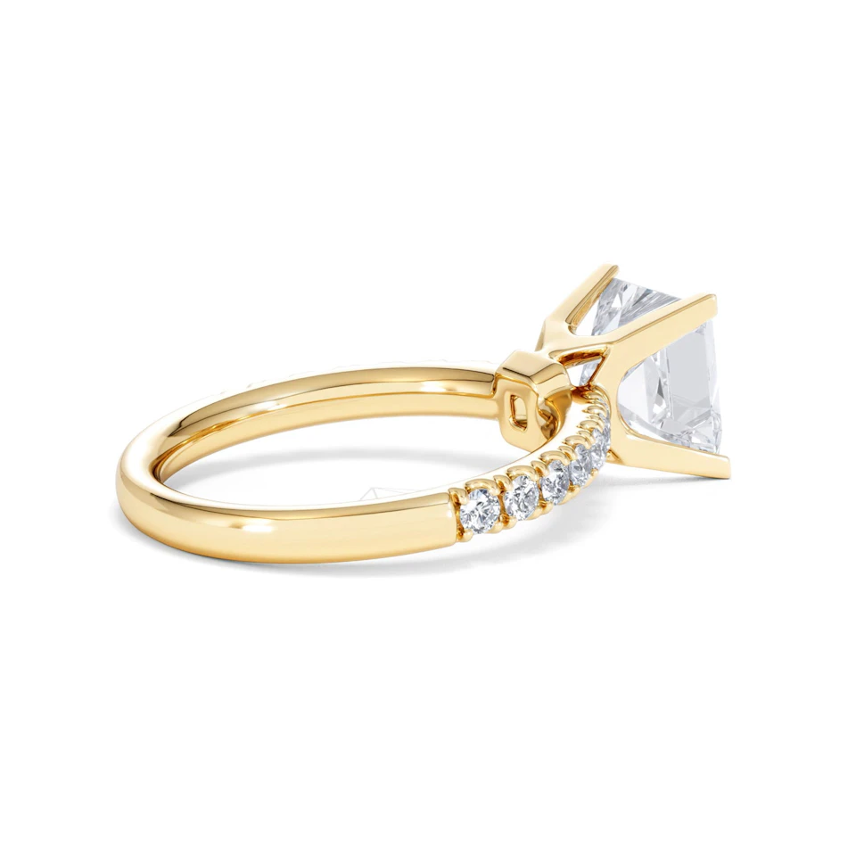 2.60ct Katerina Lab Princess Diamond Engagement Ring 18K Gold F/VS1