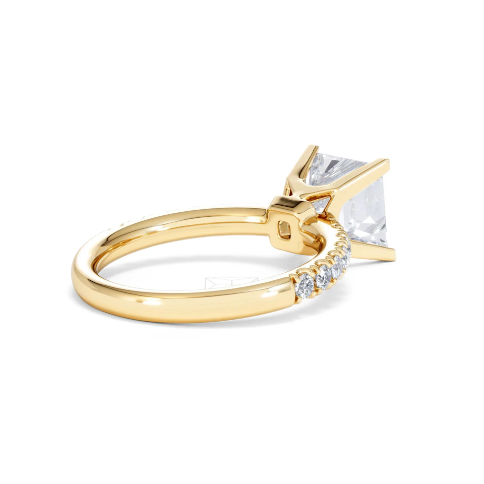 2.60ct Katerina Lab Princess Diamond Engagement Ring 18K Gold F/VS1