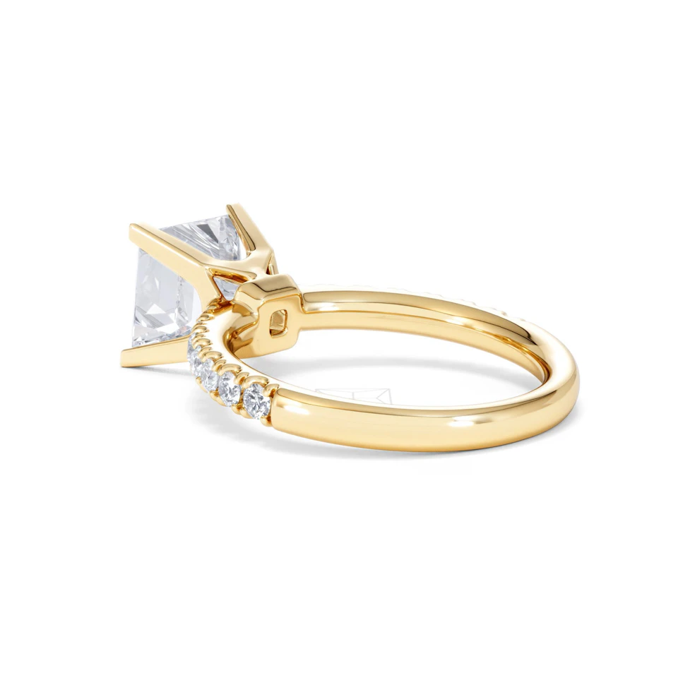 2.60ct Katerina Lab Princess Diamond Engagement Ring 18K Gold F/VS1