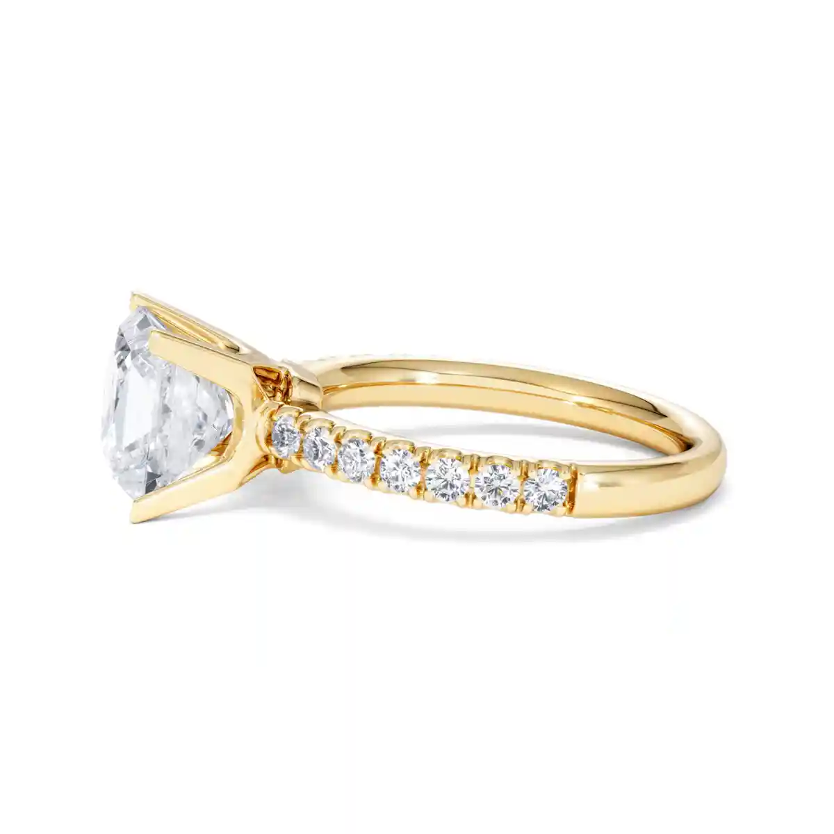 2.60ct Katerina Lab Princess Diamond Engagement Ring 18K Gold F/VS1