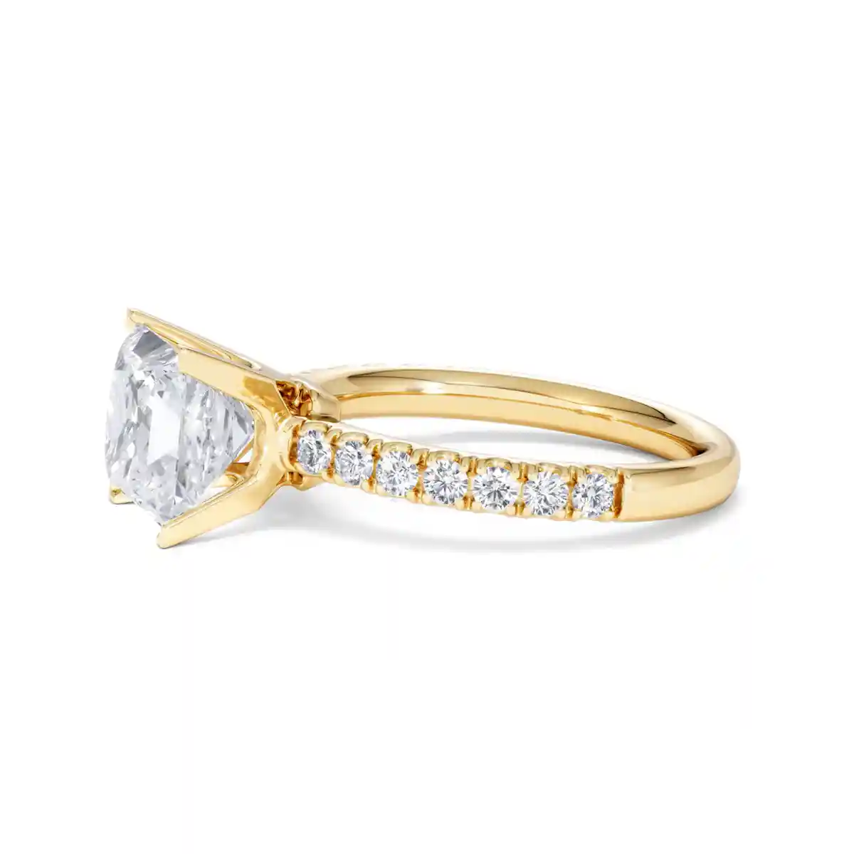 2.60ct Katerina Lab Princess Diamond Engagement Ring 18K Gold F/VS1