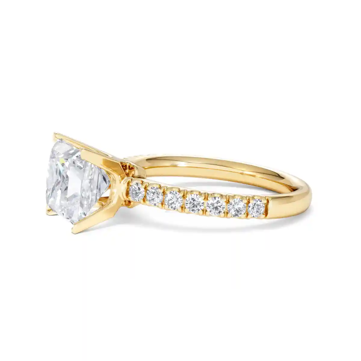 2.60ct Katerina Lab Princess Diamond Engagement Ring 18K Gold F/VS1