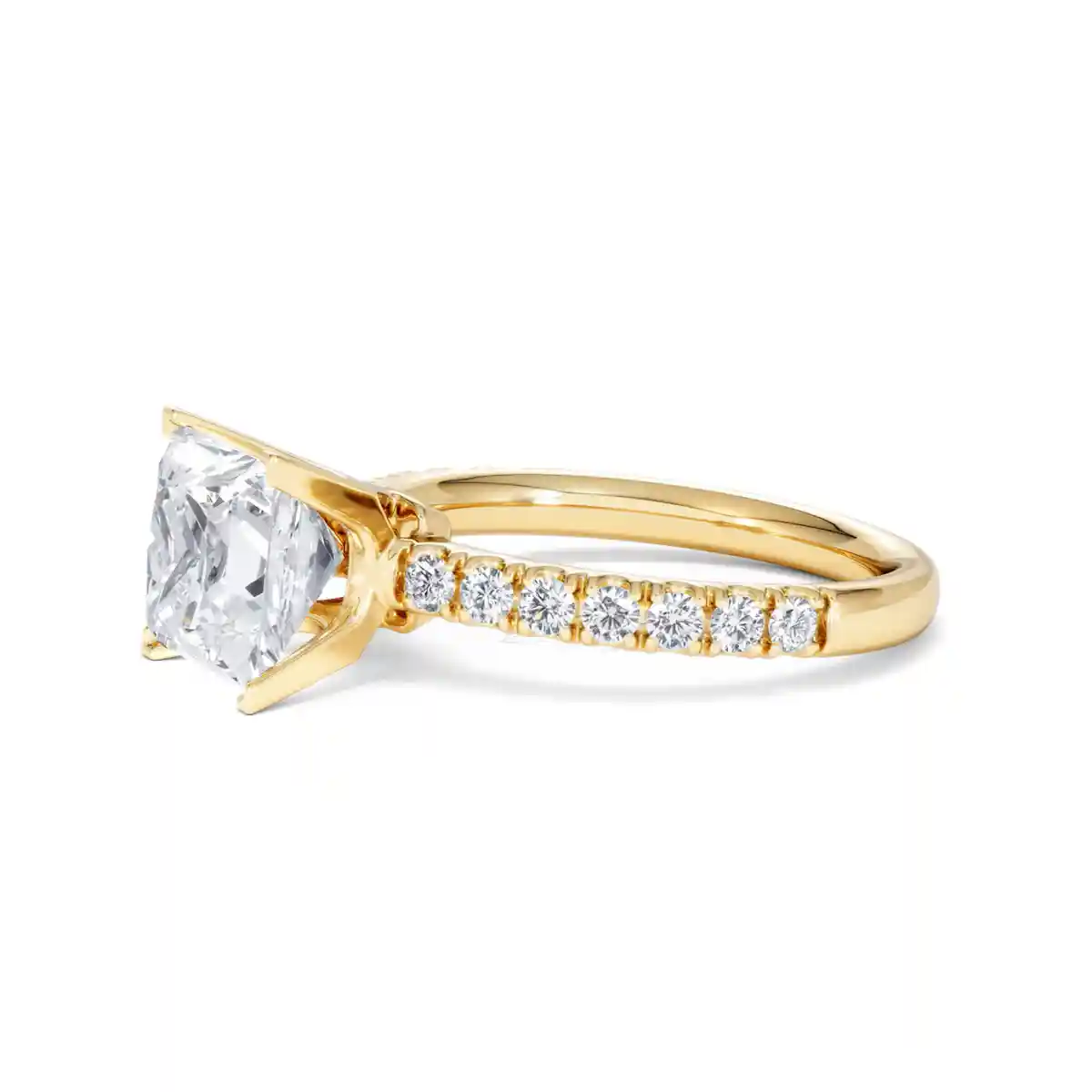 2.60ct Katerina Lab Princess Diamond Engagement Ring 18K Gold F/VS1