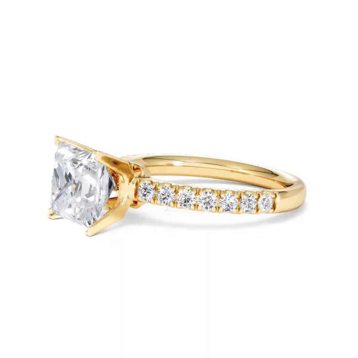 2.60ct Katerina Lab Princess Diamond Engagement Ring 18K Gold F/VS1