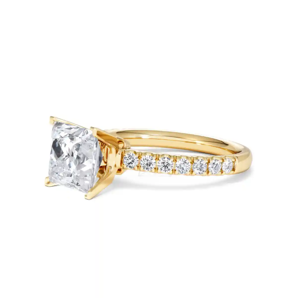 2.60ct Katerina Lab Princess Diamond Engagement Ring 18K Gold F/VS1