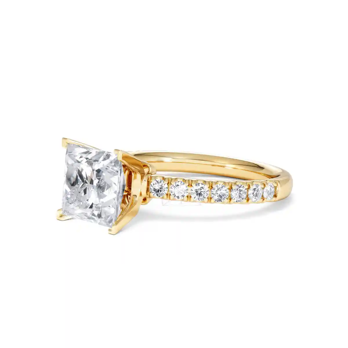 2.60ct Katerina Lab Princess Diamond Engagement Ring 18K Gold F/VS1
