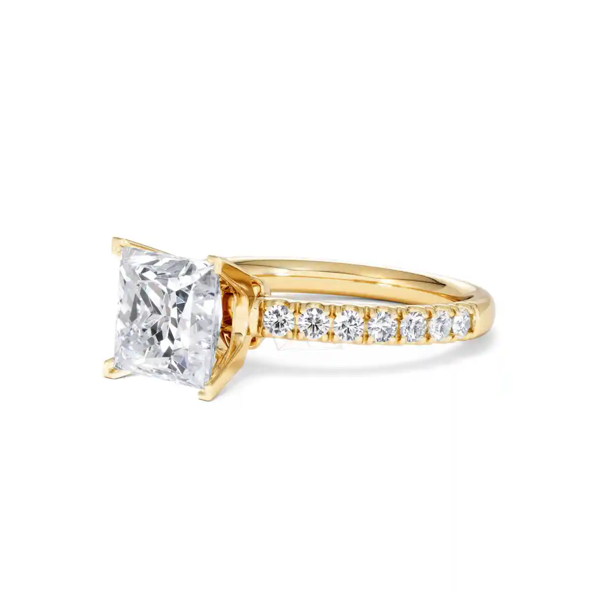 2.60ct Katerina Lab Princess Diamond Engagement Ring 18K Gold F/VS1