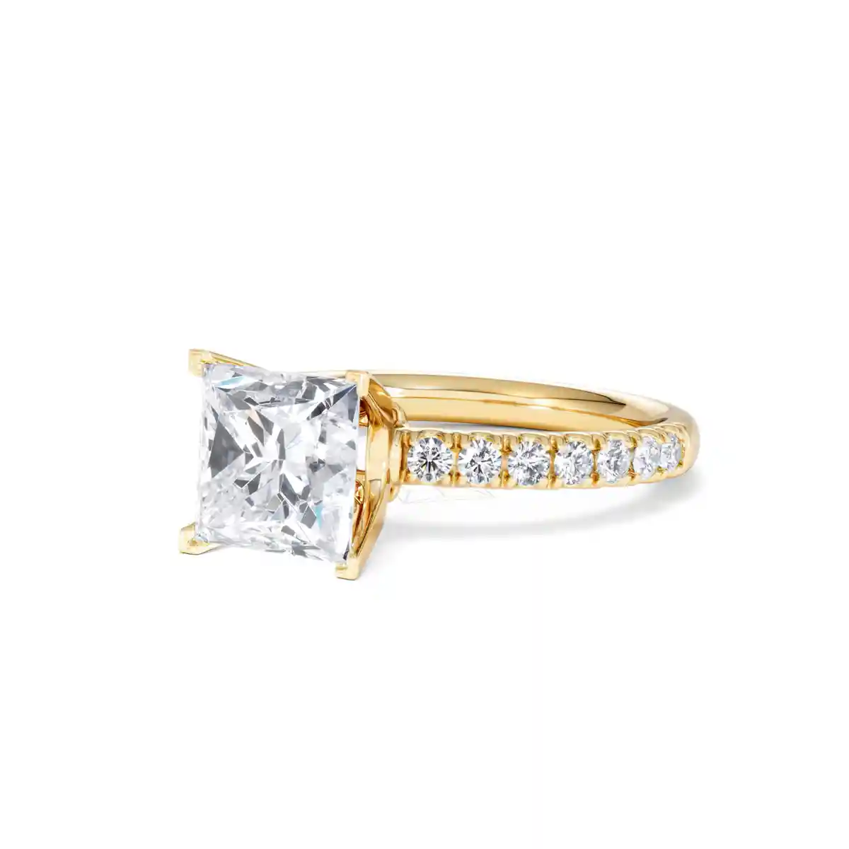2.60ct Katerina Lab Princess Diamond Engagement Ring 18K Gold F/VS1