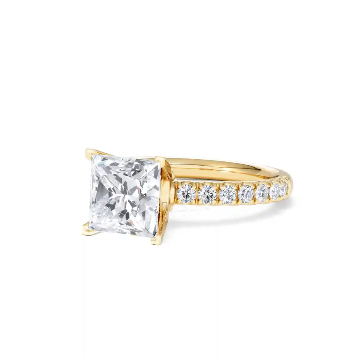 2.60ct Katerina Lab Princess Diamond Engagement Ring 18K Gold F/VS1