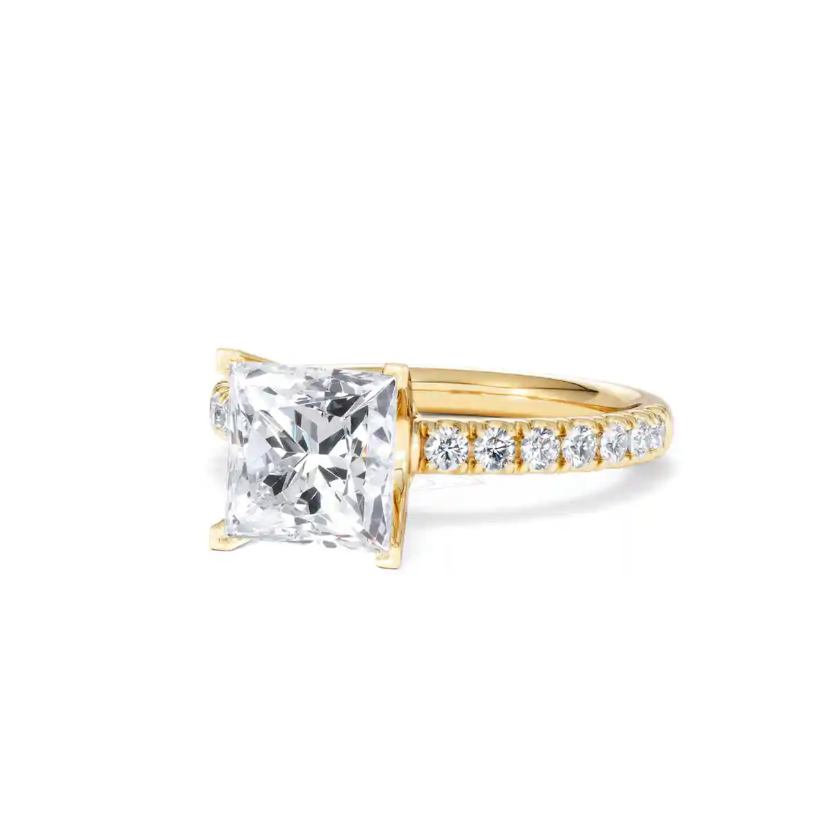 2.60ct Katerina Lab Princess Diamond Engagement Ring 18K Gold F/VS1