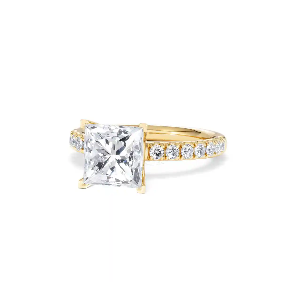 2.60ct Katerina Lab Princess Diamond Engagement Ring 18K Gold F/VS1