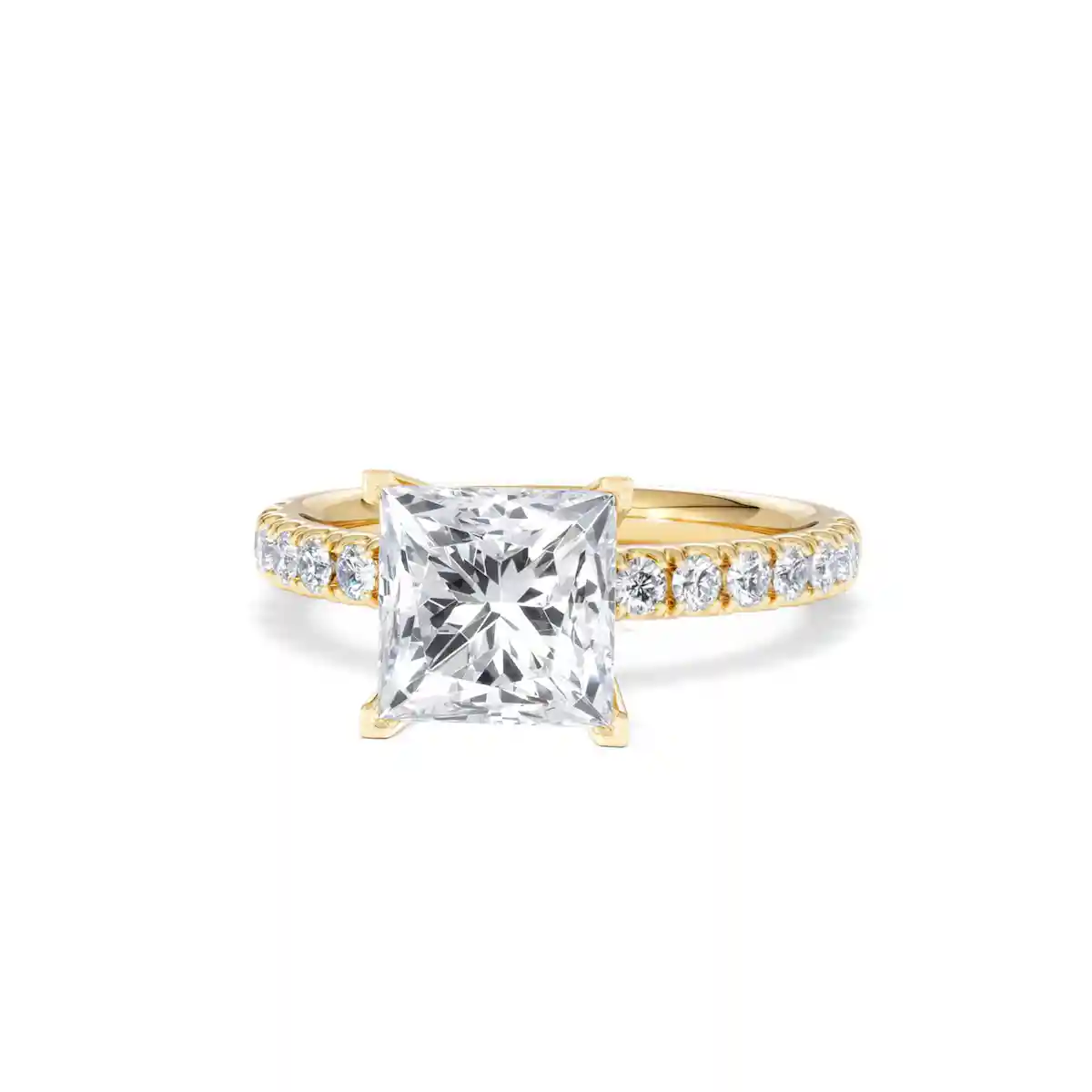 2.60ct Katerina Lab Princess Diamond Engagement Ring 18K Gold F/VS1