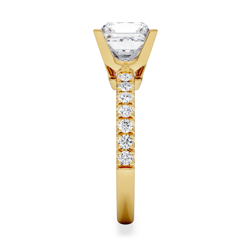2.60ct Katerina Lab Princess Diamond Engagement Ring 18K Gold F/VS1