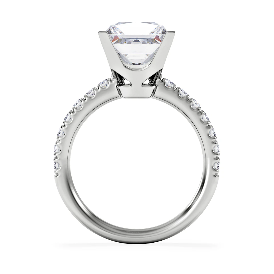 Katerina 3.45ct Lab Diamond Princess Cut Engagement Ring in 18K White Gold G/VS1