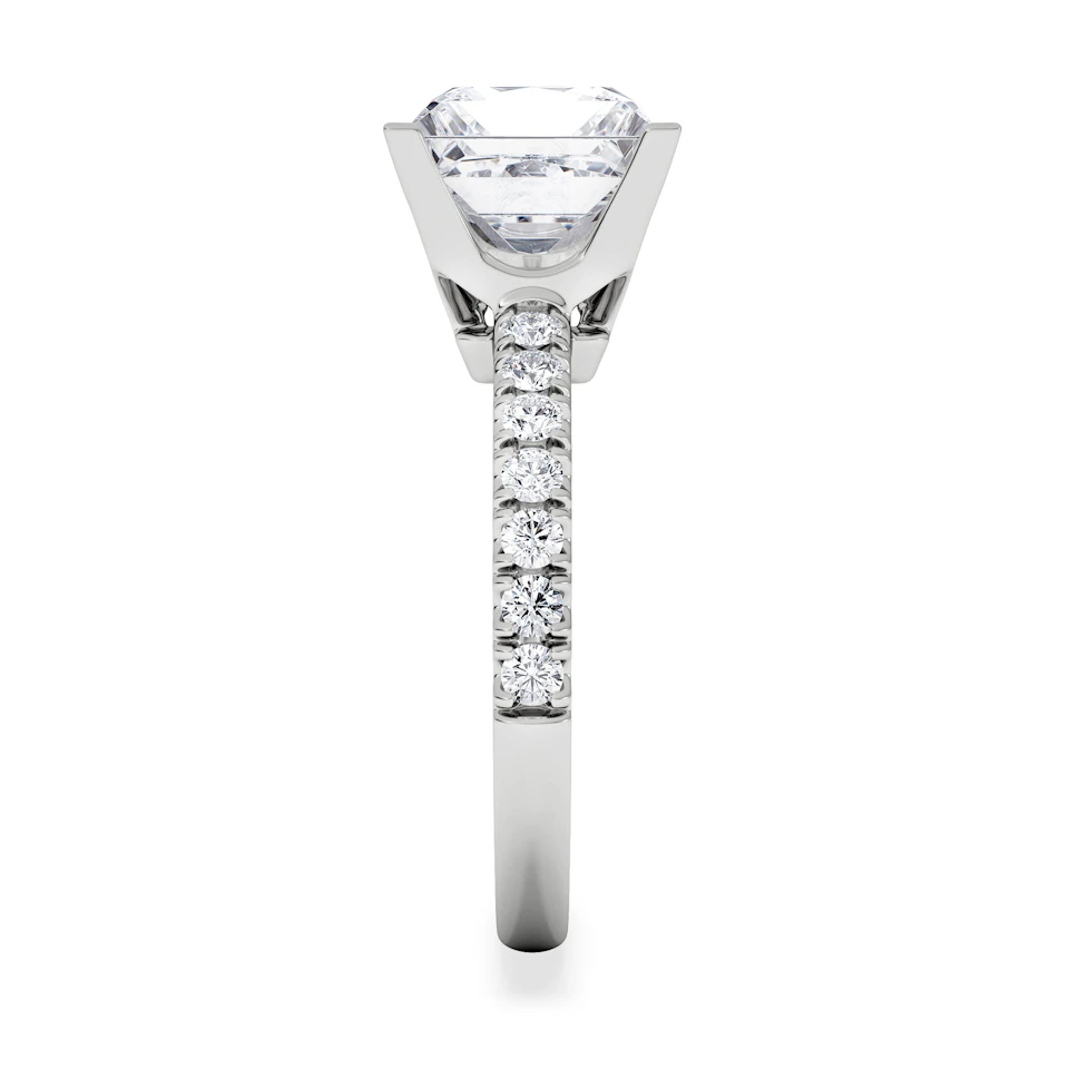 Katerina 3.45ct Lab Diamond Princess Cut Engagement Ring in 18K White Gold G/VS1