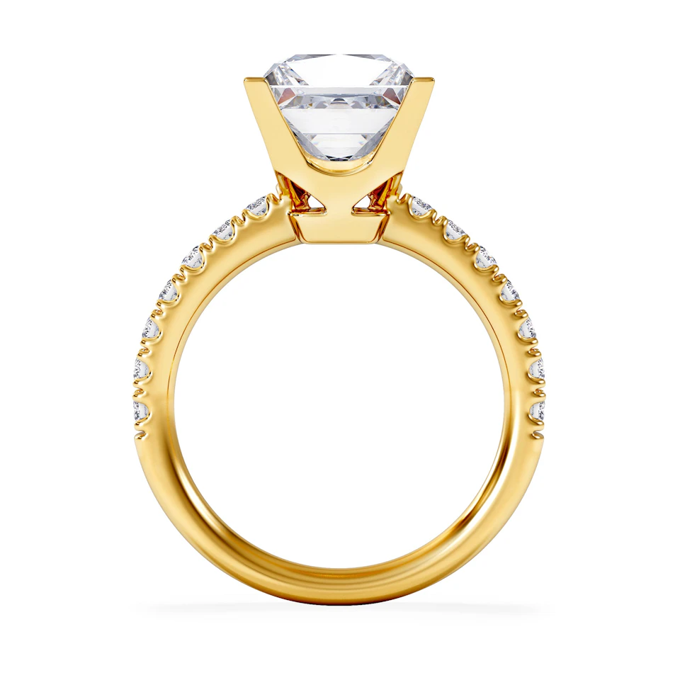 Katerina 3.55ct Lab Diamond Princess Cut Engagement Ring in 18K Yellow Gold G/VS1