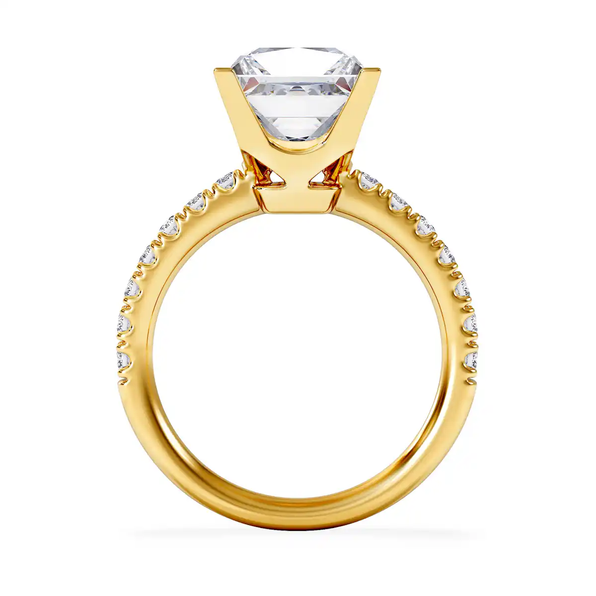 Katerina 3.55ct Lab Diamond Princess Cut Engagement Ring in 18K Yellow Gold G/VS1