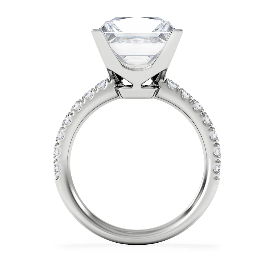 Katerina 5.55ct Lab Diamond Princess Cut Engagement Ring in 18K White Gold G/VS1