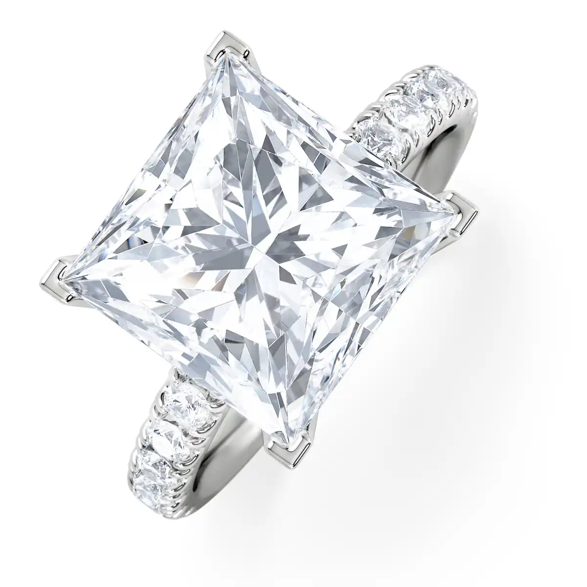 Katerina 5.55ct Lab Diamond Princess Cut Engagement Ring in Platinum G/VS1