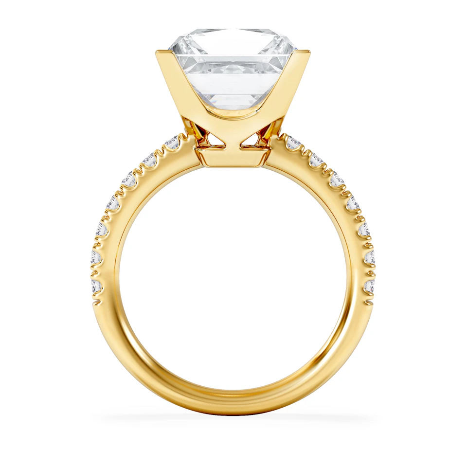 Katerina 5.55ct Lab Diamond Princess Cut Engagement Ring in 18K Yellow Gold G/VS1