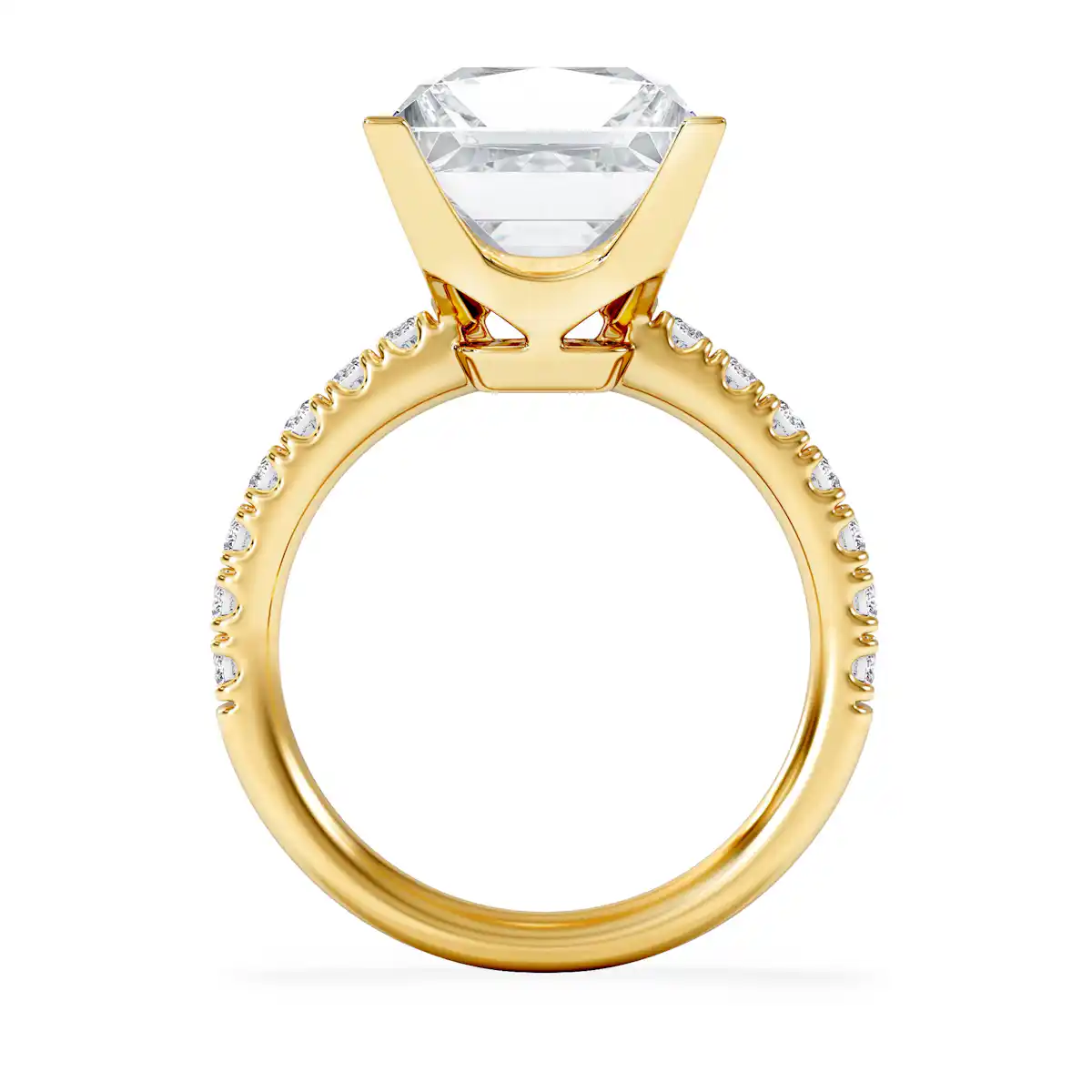 Katerina 5.55ct Lab Diamond Princess Cut Engagement Ring in 18K Yellow Gold G/VS1