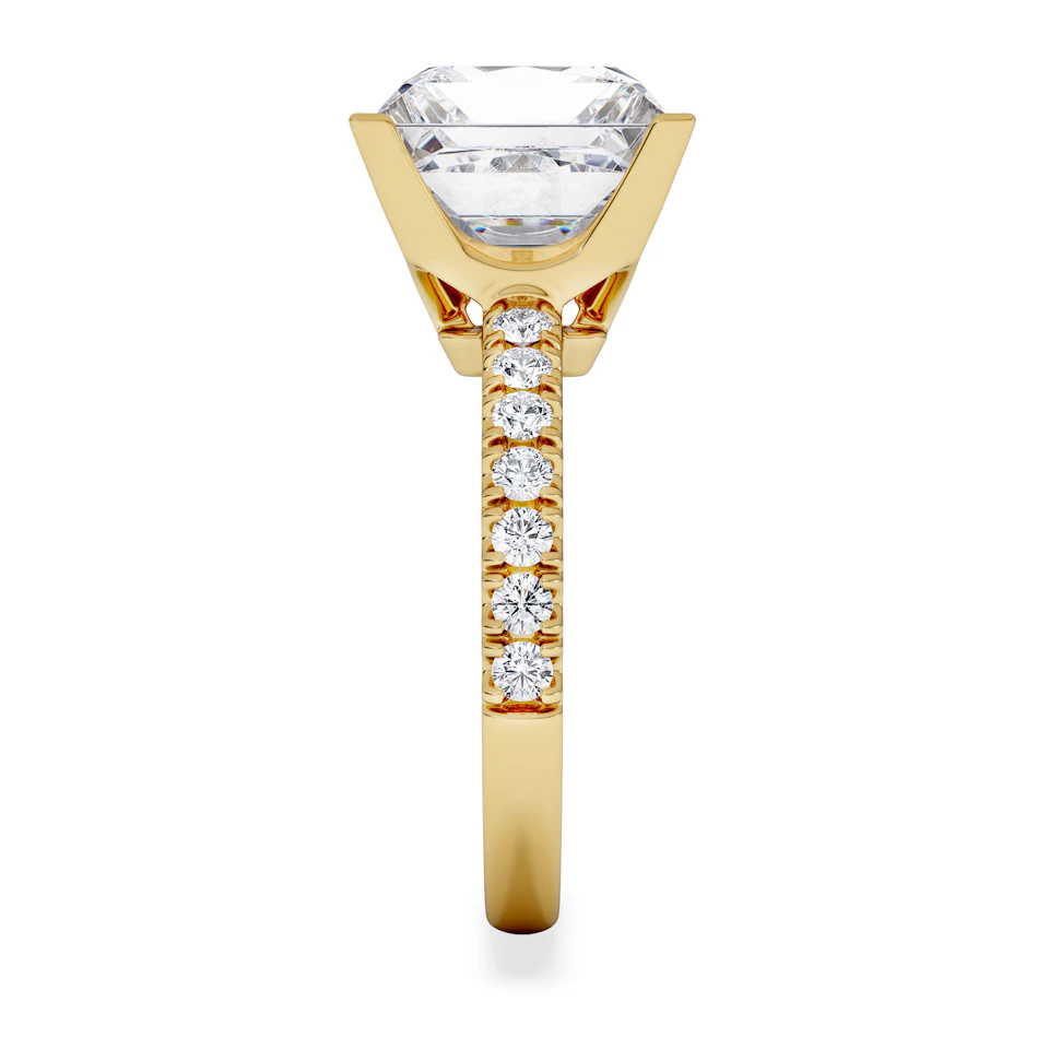 Katerina 5.55ct Lab Diamond Princess Cut Engagement Ring in 18K Yellow Gold G/VS1