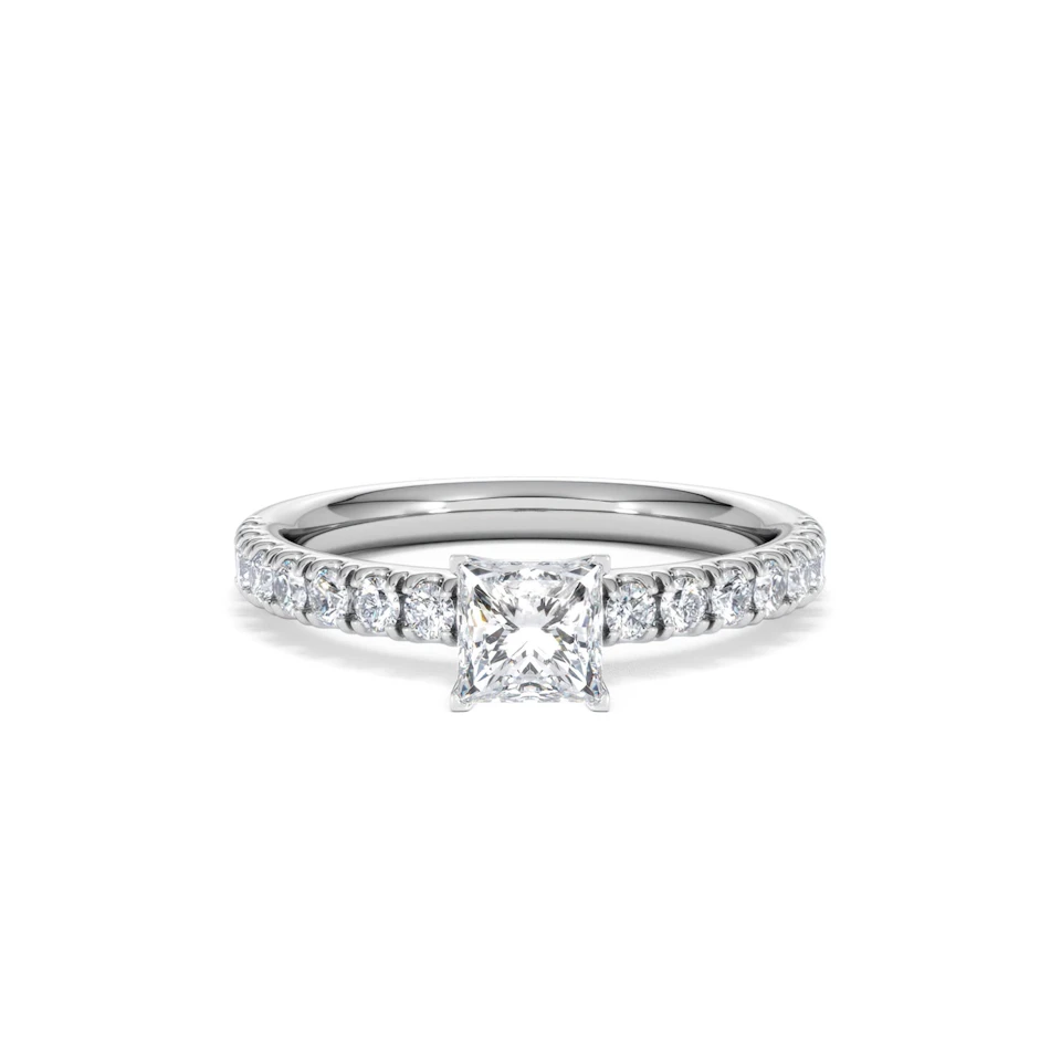 Katerina Lab Princess Diamond Engagement Ring Platinum 0.85ct F/VS1