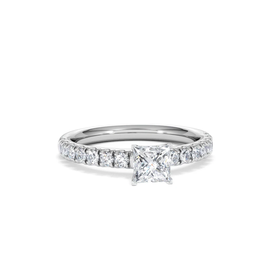 Katerina Lab Princess Diamond Engagement Ring Platinum 0.85ct F/VS1