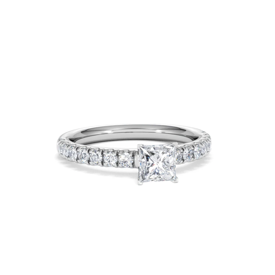 Katerina Lab Princess Diamond Engagement Ring Platinum 0.85ct F/VS1