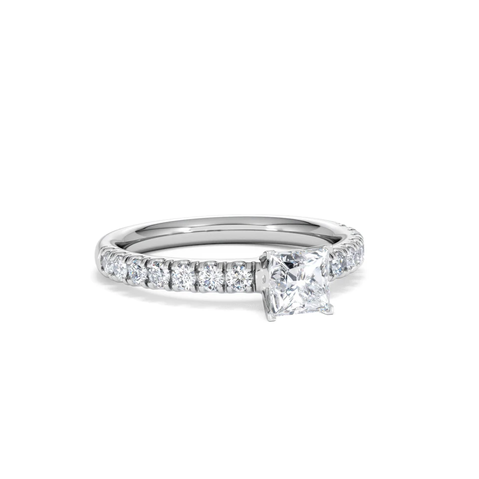 Katerina Lab Princess Diamond Engagement Ring Platinum 0.85ct F/VS1
