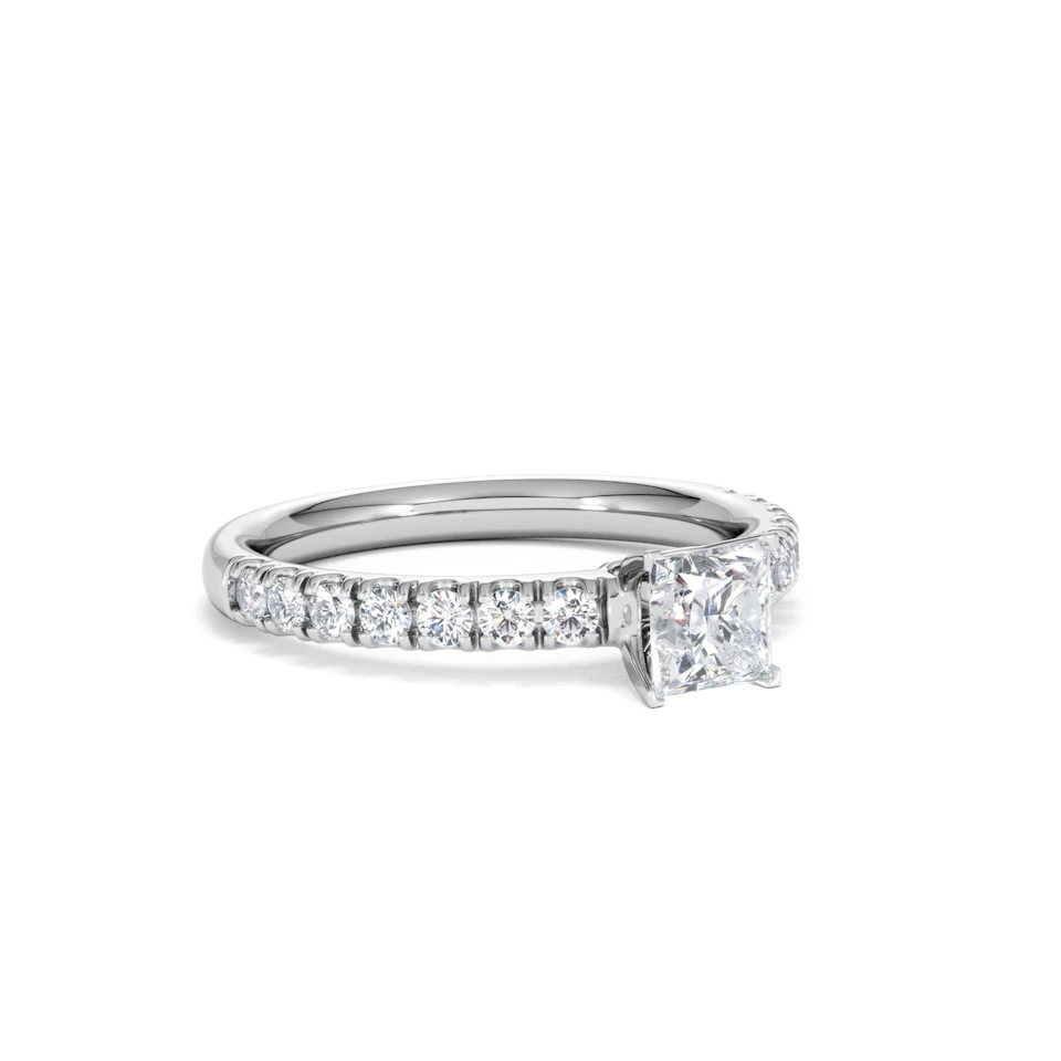 Katerina Lab Princess Diamond Engagement Ring Platinum 0.85ct F/VS1