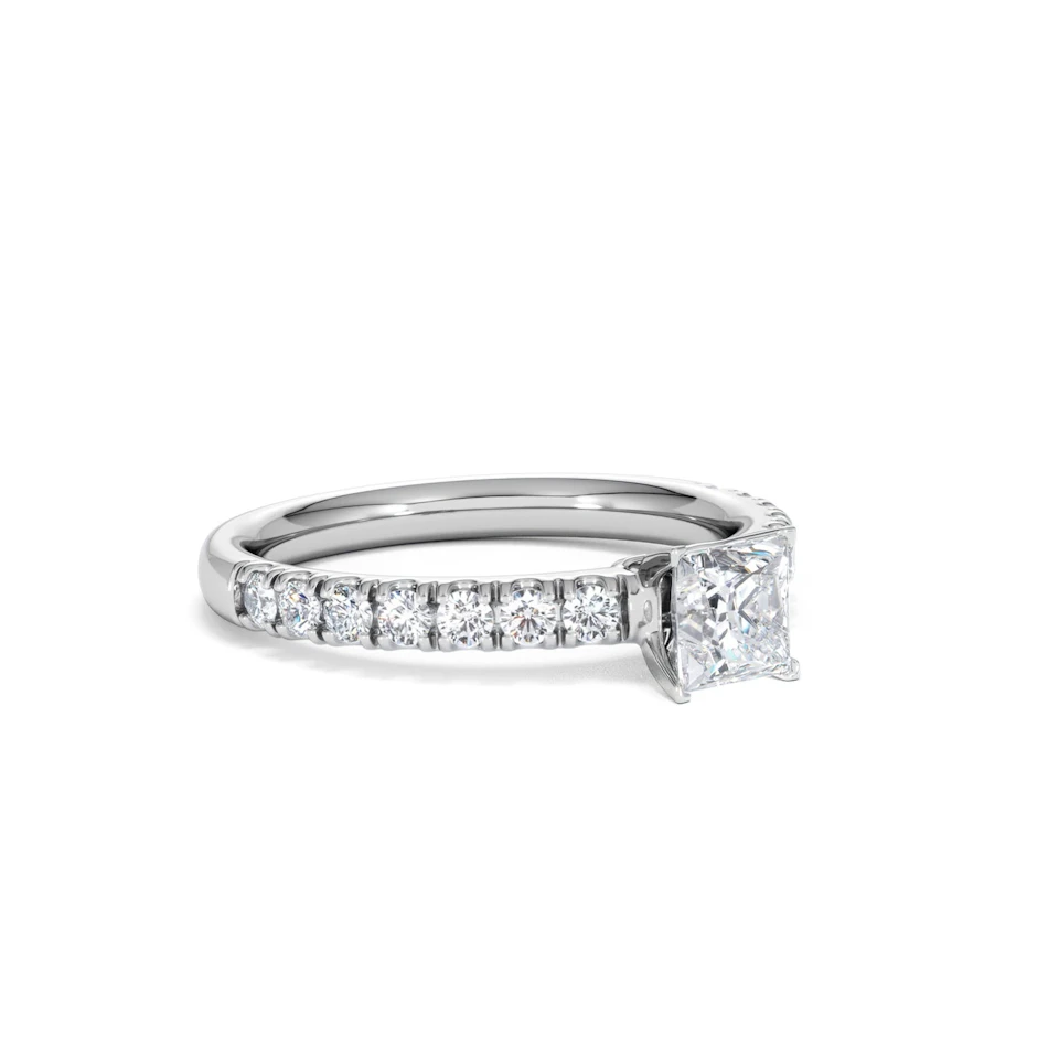 Katerina Lab Princess Diamond Engagement Ring Platinum 0.85ct F/VS1
