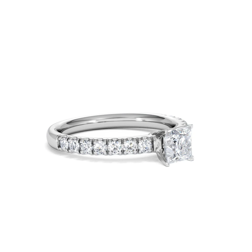 Katerina Lab Princess Diamond Engagement Ring Platinum 0.85ct F/VS1
