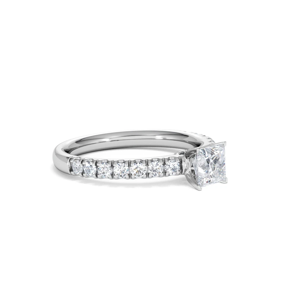 Katerina Lab Princess Diamond Engagement Ring Platinum 0.85ct F/VS1
